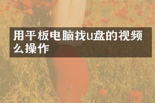 用平板电脑找u盘的视频怎么操作