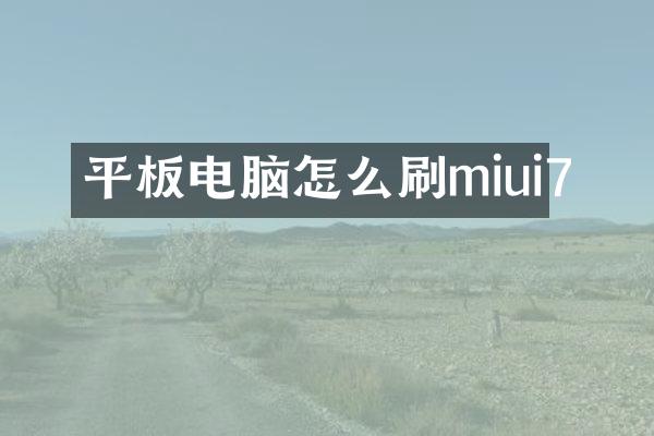 平板电脑怎么刷miui7