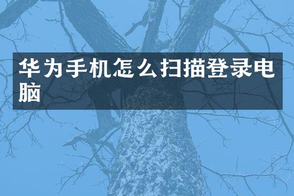 华为手机怎么扫描登录电脑