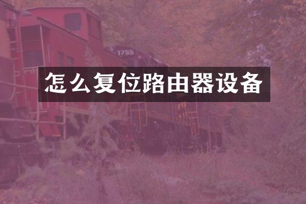 怎么复位路由器设备