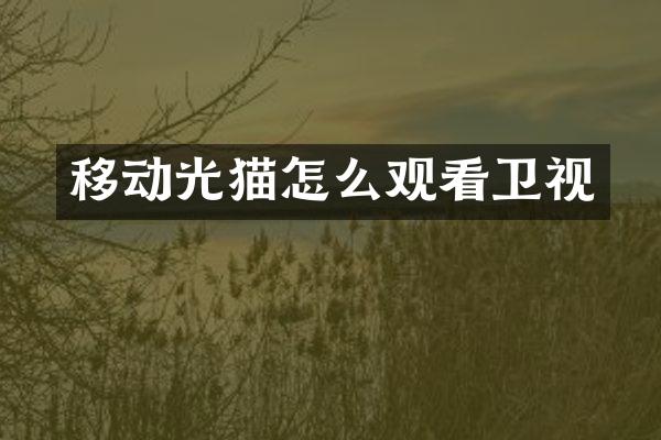 移动光猫怎么观看卫视