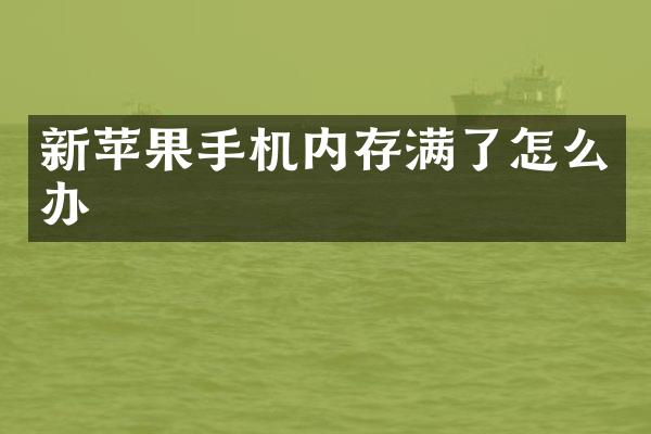 新苹果手机内存满了怎么办