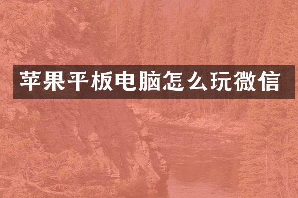苹果平板电脑怎么玩微信
