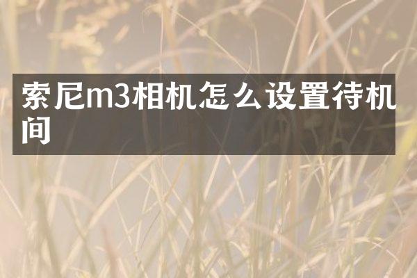 索尼m3相机怎么设置待机时间