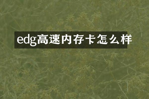 edg高速内存卡怎么样