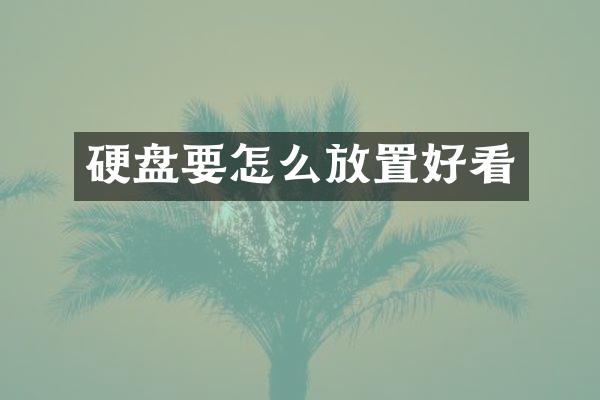 硬盘要怎么放置好看