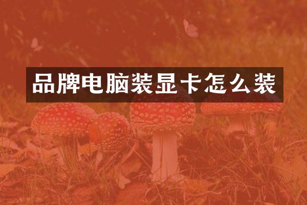 品牌电脑装显卡怎么装