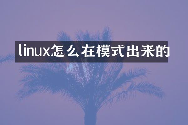 linux怎么在模式出来的