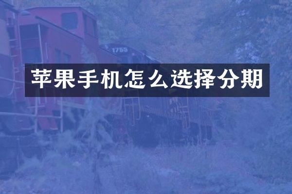 苹果手机怎么选择分期