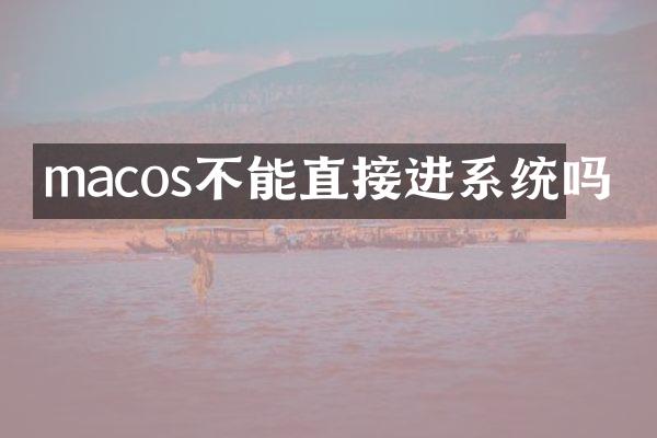 macos不能直接进系统吗