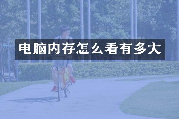 电脑内存怎么看有多大