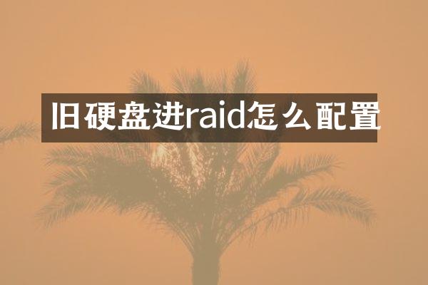 旧硬盘进raid怎么配置