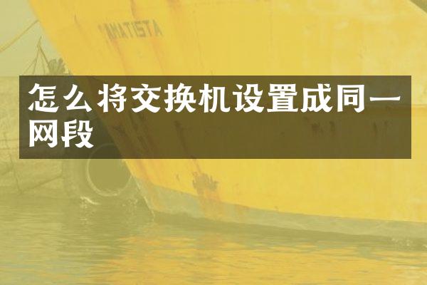 怎么将交换机设置成同一网段