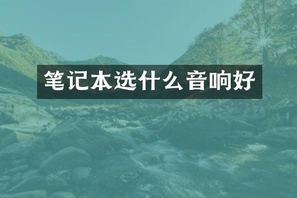 笔记本选什么音响好