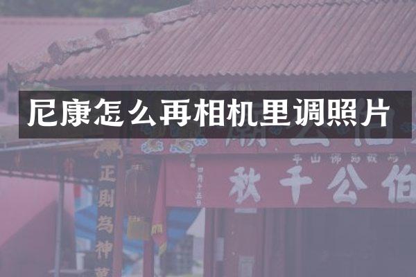 尼康怎么再相机里调照片