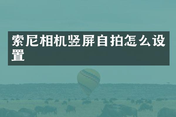 索尼相机竖屏自拍怎么设置