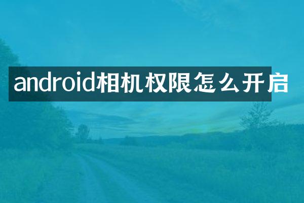android相机权限怎么开启