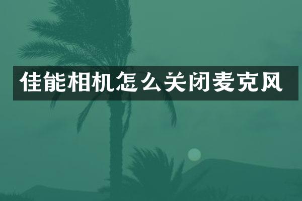 佳能相机怎么关闭麦克风
