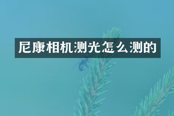 尼康相机测光怎么测的