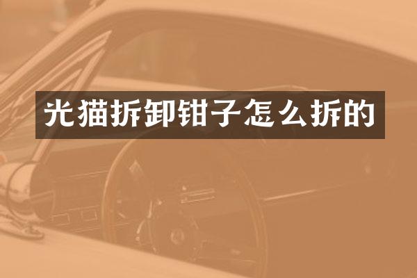光猫拆卸钳子怎么拆的