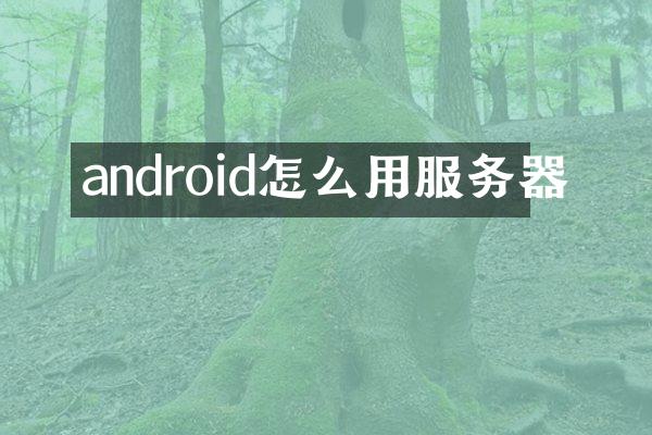 android怎么用服务器
