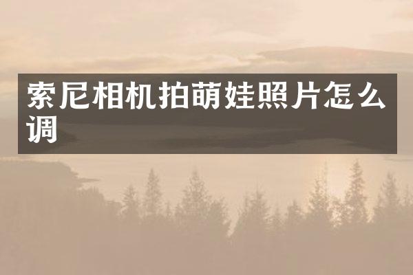 索尼相机拍萌娃照片怎么调