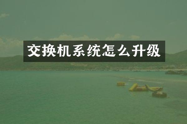 交换机系统怎么升级