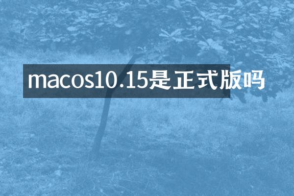 macos10.15是正式版吗