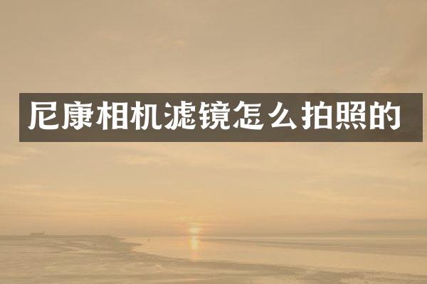 尼康相机滤镜怎么拍照的