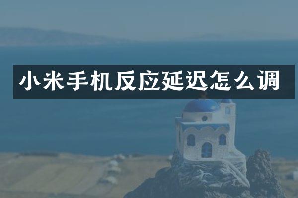 小米手机反应延迟怎么调