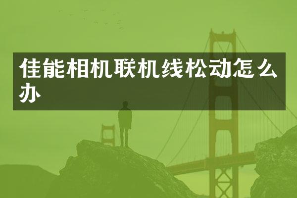 佳能相机联机线松动怎么办