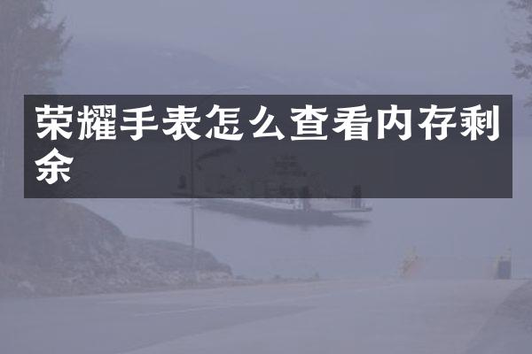 荣耀手表怎么查看内存剩余