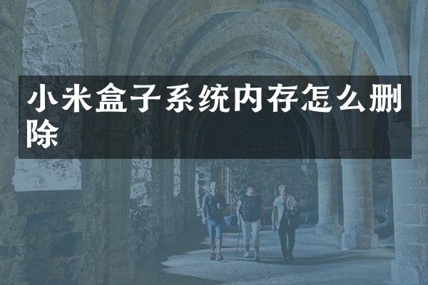 小米盒子系统内存怎么删除