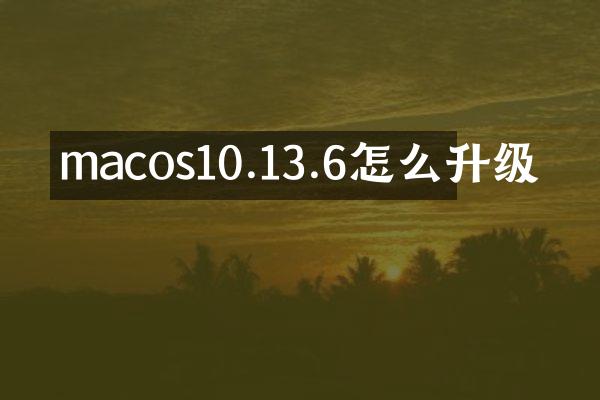 macos10.13.6怎么升级