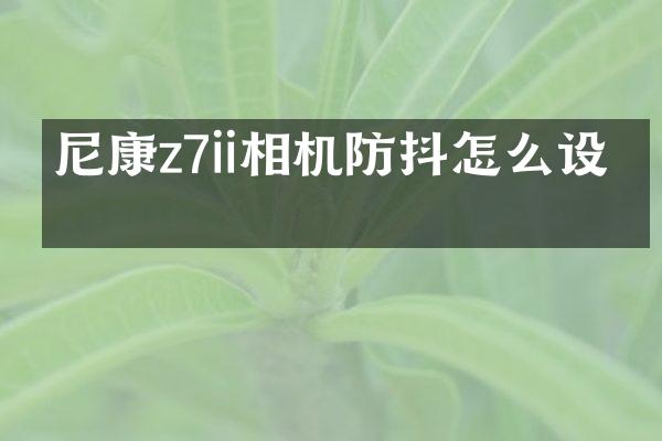 尼康z7ii相机防抖怎么设置
