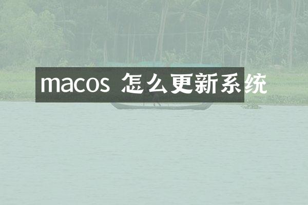 macos 怎么更新系统