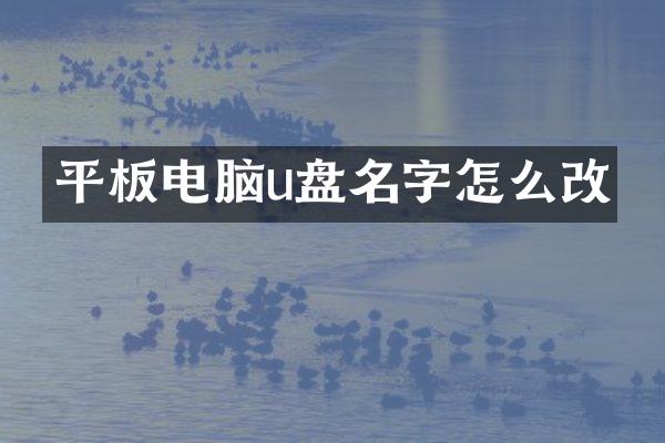 平板电脑u盘名字怎么改