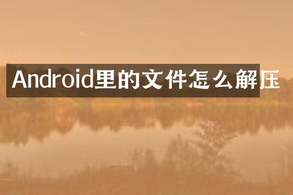 Android里的文件怎么解压