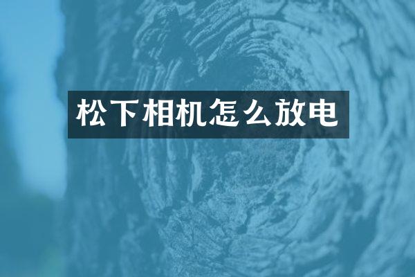 松下相机怎么放电