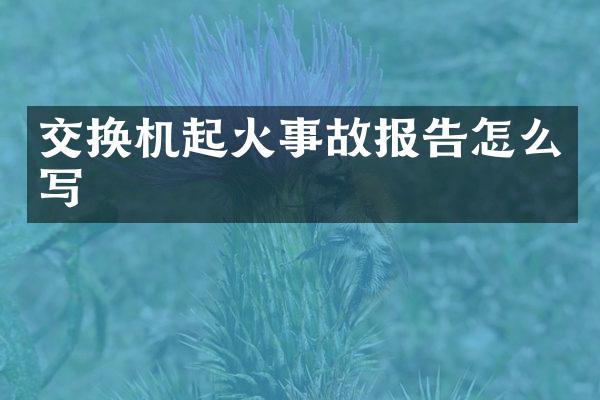 交换机起火事故报告怎么写