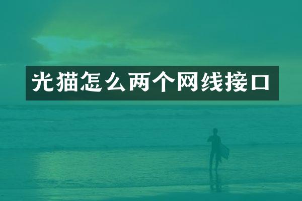 光猫怎么两个网线接口