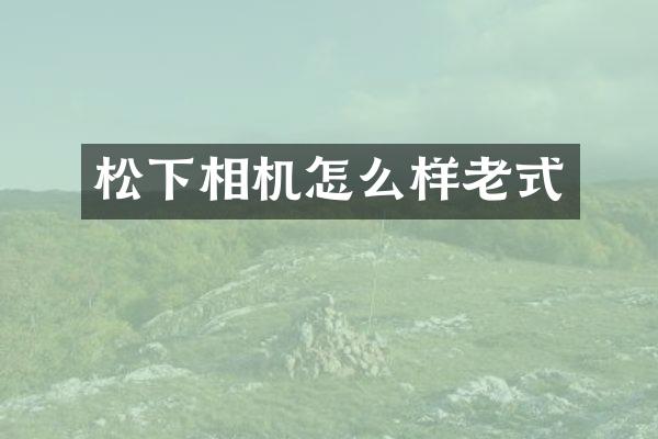 松下相机怎么样老式