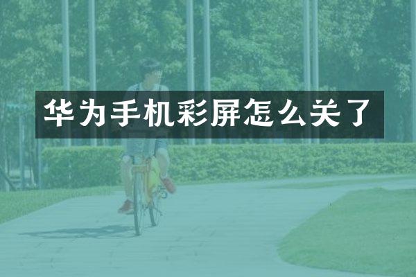 华为手机彩屏怎么关了