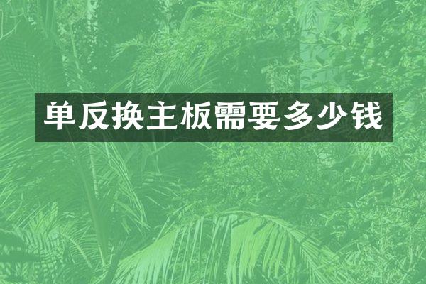 单反换主板需要多少钱