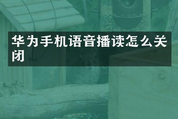 华为手机语音播读怎么关闭