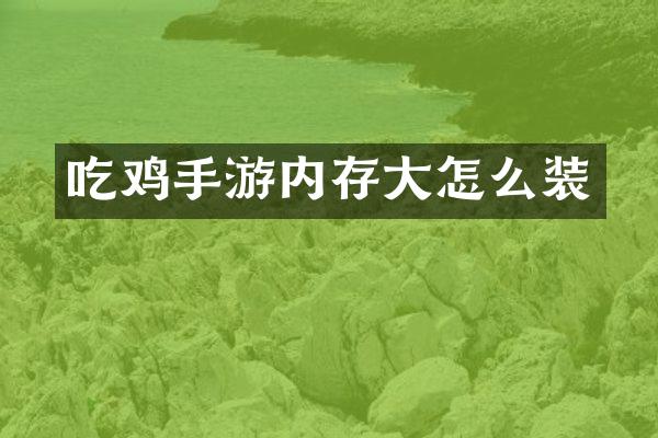 吃鸡手游内存大怎么装