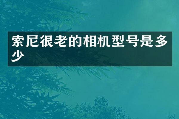 索尼很老的相机型号是多少