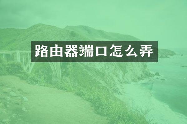 路由器端口怎么弄
