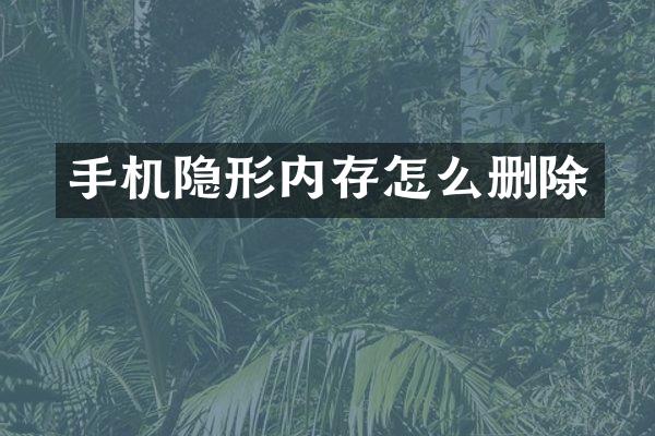 手机隐形内存怎么删除
