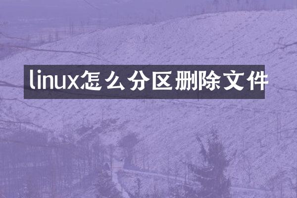 linux怎么分区删除文件
